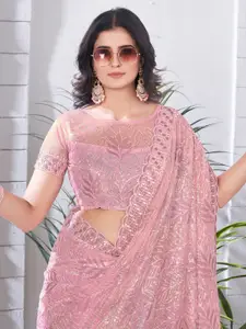 Anouk Embellished Aari Work Net Saree