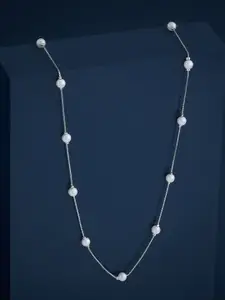 Kushal's Fashion Jewellery 92.5  Silver Rhodium-Plated Beaded Necklace