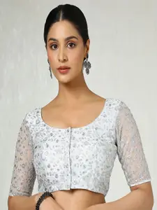 Soch Women Embroidered Round Neck Padded Saree Blouse With Sequins