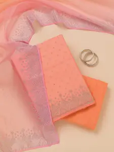 Koskii Ethnic Motifs Stonework Embroidered Unstitched Dress Material