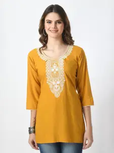 LIBOZA Floral Embroidered Chikankari Chikankari Kurti
