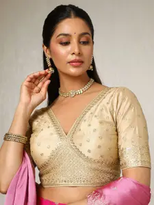 Soch Women Embroidered V Neck Padded Saree Blouse