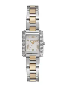 Michael Kors Women Embellished Dial & Stainless Steel Straps Analogue Watch MK4882