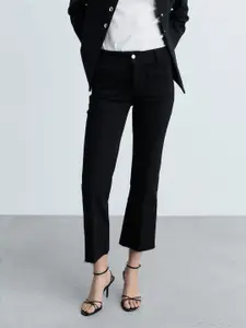 MANGO Women Stretchable Jeans with Raw Edge Detail