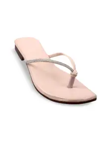 Bohekant Women Embellished T-Strap Flats