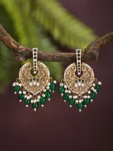 Anvik Artificial Stones Studded & Beaded Contemporary Drop Earrings
