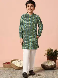 Sangria Boys Printed Cotton Kurta Set