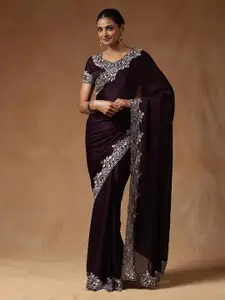 Saree mall Beads and Stones Satin Sarees