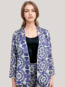 StyFun Regular Fit Printed Notched Lapel Collar Single Breasted Casual Blazer