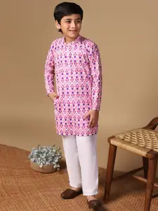 Sangria Boys Printed Kurta With Pyjama