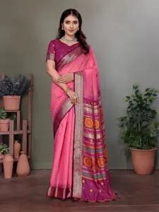 elora Woven Design Zari Silk Blend Banarasi Saree