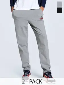 Moda Rapido Men Pack Of 2 Straight-Fit Mid-Rise Track Pants