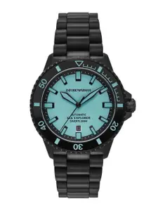 Emporio Armani Men Embellished Dial & Stainless Steel Straps Analogue Watch AR60084