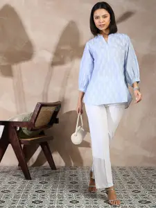 all about you Ethnic Motifs Printed Mandarin Collar Regular Top