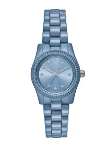 Michael Kors Women Embellished Dial & Stainless Steel Straps Analogue Watch MK7519LE