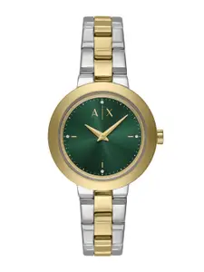Armani Exchange Women Embellished Dial & Stainless Steel Straps Analogue Watch AX5176