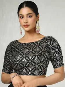 Soch Embellished Round Neck Padded Saree Blouse