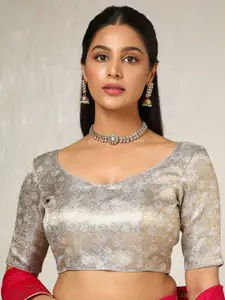 Soch Woven Designed V Neck Zari Padded Saree Blouse