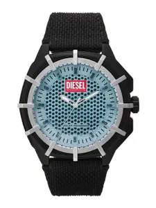 DIESEL Men Framed Textured Dial & Leather Straps Analogue Watch DZ4679