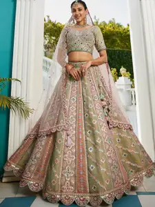 panchhi Embroidered Semi-Stitched Lehenga & Unstitched Blouse With Dupatta