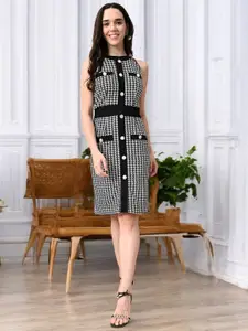 BAESD Checked Bodycon Knee Length Dress