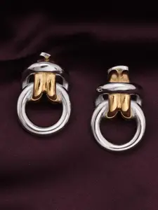 PALMONAS Knotted Gold Plated Oval Waterproof & Anti-Tarnish Studs Earrings