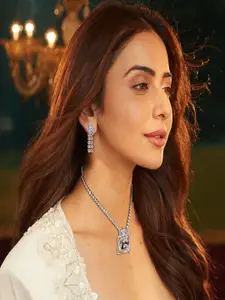 AccessHer Gold-Plated American Diamond-Studded Necklace and Earrings