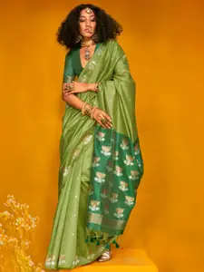 Mitera Woven Design Zari Silk Blend Jamdani Saree