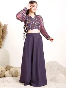 Inddus Girls Embroidered Thread Work Ready to Wear Lehenga &