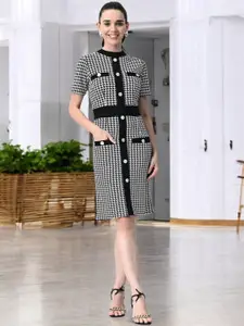 BAESD Women Abstract Printed Bodycon Knee Length Dress