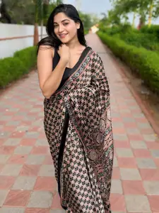 Saree mall Ethnic Motifs Ajrakh Printed Sarees