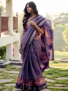 Satrani Warli Printed  Zari Saree