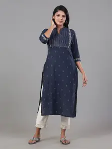 Vismay Women Embroidered Pure Cotton Straight Kurta