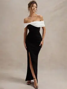 CLAFOUTIS Women Off-Shoulder Maxi Dress