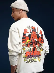 HIGHLANDER Marvel Deadpool Men Drop Shoulder Oversized Sweatshirt
