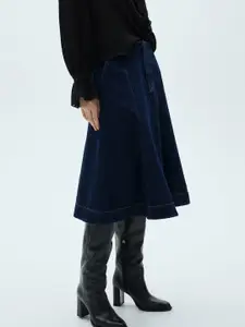 MANGO Flared Denim Skirt