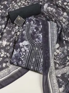 Meena Bazaar Printed Art Silk Unstitched Dress Material