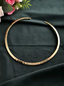 Silvermerc Designs Gold-Plated Hammered Open Choker Necklace