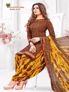 KALINI Geometric Printed Unstitched Dress Material