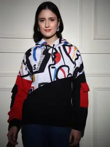 BAESD Women Printed Hooded Sweatshirt