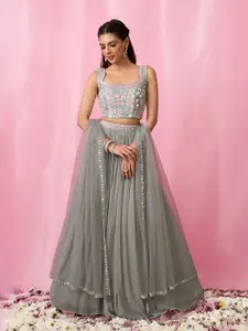 Alaya Advani Embellished Sequinned Ready to Wear Lehenga & Blouse With Dupatta