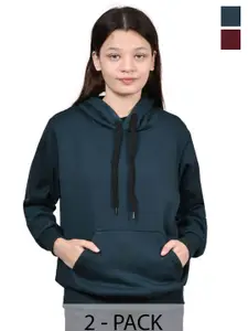 BAESD Girls Pack Of 2 Fleece Hooded Sweatshirt