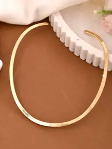 Silvermerc Designs Brass Minimalist Gold-Plated Choker Necklace