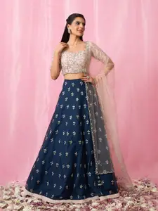 Alaya Advani Embroidered Zardozi Organza Ready to Wear Lehenga & Blouse With Dupatta