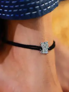JAYPORE Teddy Bear Textured Anklet