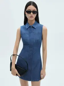 MANGO Pure Cotton Denim Shirt Dress