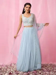 Alaya Advani Embellished Sequinned Ready to Wear Lehenga & Blouse With Dupatta