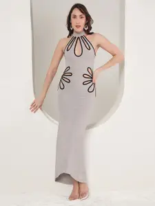 TANDUL Women Keyhole Neck Maxi Dress