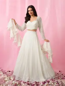 Alaya Advani Embroidered Beads Stones Organza Ready to Wear Lehenga & Blouse With Dupatta