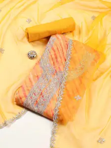 Meena Bazaar Printed Organza Unstitched Dress Material